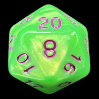 TDSO Pearl Bright Green & Purple D20 Dice