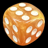 TDSO Pearl Golden & White 16mm D6 Spot Dice