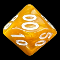 TDSO Pearl Golden & White Percentile Dice