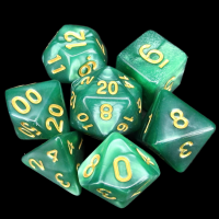 TDSO Pearl Green & Gold 7 Dice Polyset