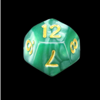 TDSO Pearl Green & Gold D12 Dice