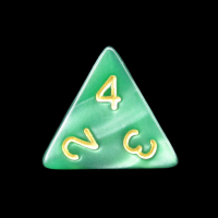TDSO Pearl Green & Gold D4 Dice
