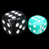 TDSO Pearl Mint Green & White 12mm D6 Spot Dice