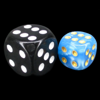 TDSO Pearl Light Blue & Yellow 12mm D6 Spot Dice