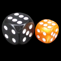 TDSO Pearl Orange & White 12mm D6 Spot Dice