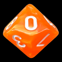 TDSO Pearl Orange & White D10 Dice