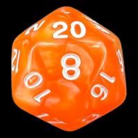 TDSO Pearl Orange & White D20 Dice