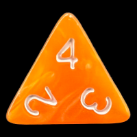 TDSO Pearl Orange & White D4 Dice