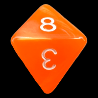 TDSO Pearl Orange & White D8 Dice