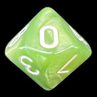 TDSO Pearl Pale Green & White D10 Dice