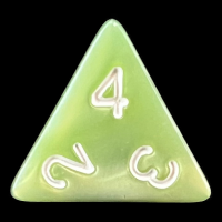 TDSO Pearl Pale Green & White D4 Dice