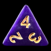 TDSO Pearl Purple & Gold D4 Dice