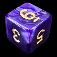 TDSO Pearl Purple & Gold D6 Dice