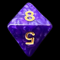TDSO Pearl Purple & Gold D8 Dice