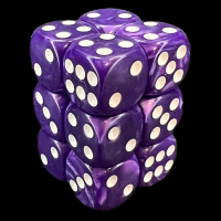 TDSO Pearl Purple & White 12 x D6 Dice Set