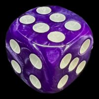 TDSO Pearl Purple & White 16mm D6 Spot Dice