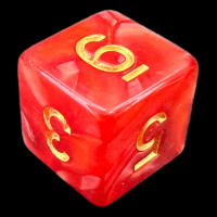TDSO Pearl Red & Gold D6 Dice