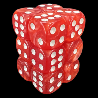 TDSO Pearl Red & White 12 x D6 Dice Set