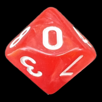 TDSO Pearl Red & White D10 Dice