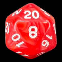 TDSO Pearl Red & White D20 Dice