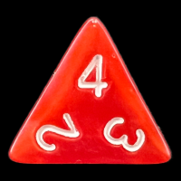 TDSO Pearl Red & White D4 Dice