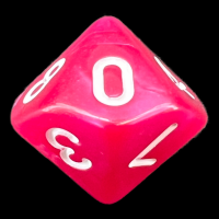 TDSO Pearl Rose & White D10 Dice