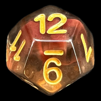 TDSO Pearl Swirl Black & Red with Gold D12 Dice