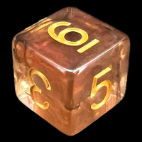 TDSO Pearl Swirl Black & Red with Gold D6 Dice
