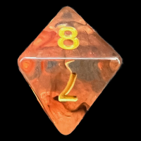 TDSO Pearl Swirl Black & Red with Gold D8 Dice