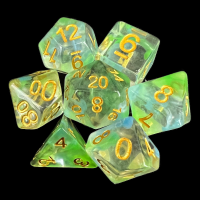 TDSO Pearl Swirl Green & Blue 7 Dice Polyset