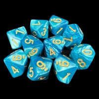 TDSO Pearl Black & Gold 10 x D10 Dice Set