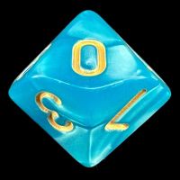 TDSO Pearl Teal & Gold D10 Dice