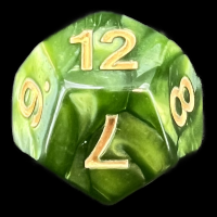 TDSO Pearl Verdant Green & Gold D12 Dice
