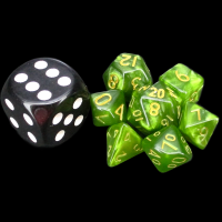 TDSO Pearl Verdant Green & Gold MINI 10mm 7 Dice Polyset