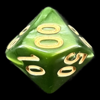 TDSO Pearl Verdant Green & Gold Percentile Dice