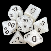 TDSO Pearl White & Black 7 Dice Polyset