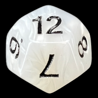TDSO Pearl White & Black D12 Dice