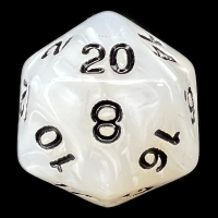 TDSO Pearl White & Black D20 Dice