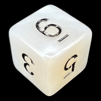 TDSO Pearl White & Black D6 Dice