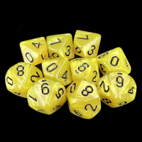 TDSO Pearl Yellow & Black 10 x D10 Dice Set
