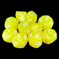 TDSO Pearl Yellow & White 10 x D10 Dice Set
