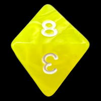 TDSO Pearl Yellow & White D8 Dice