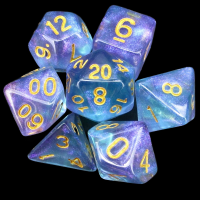 TDSO Photo Reactive Cyan & Purple 7 Dice Polyset