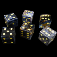 TDSO Gemstone Pietersite & Gold The Tempest Stone 6 x D6 Spot Dice Set