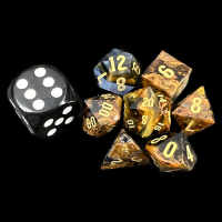TDSO Gemstone Pietersite & Gold The Tempest Stone MINI 7 Dice Polyset
