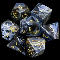 TDSO Gemstone Pietersite & Gold The Tempest Stone 7 Dice Polyset