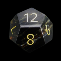 TDSO Gemstone Pietersite & Gold The Tempest Stone D12 Dice