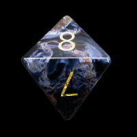 TDSO Gemstone Pietersite & Gold The Tempest Stone D8 Dice