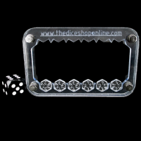 TDSO Pocket Acrylic Dice Card - 6 x D6 Dice - Clear & Light Blue