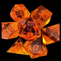 TDSO Precision Sharp Edge Tangerine Uninked 7 Dice Polyset